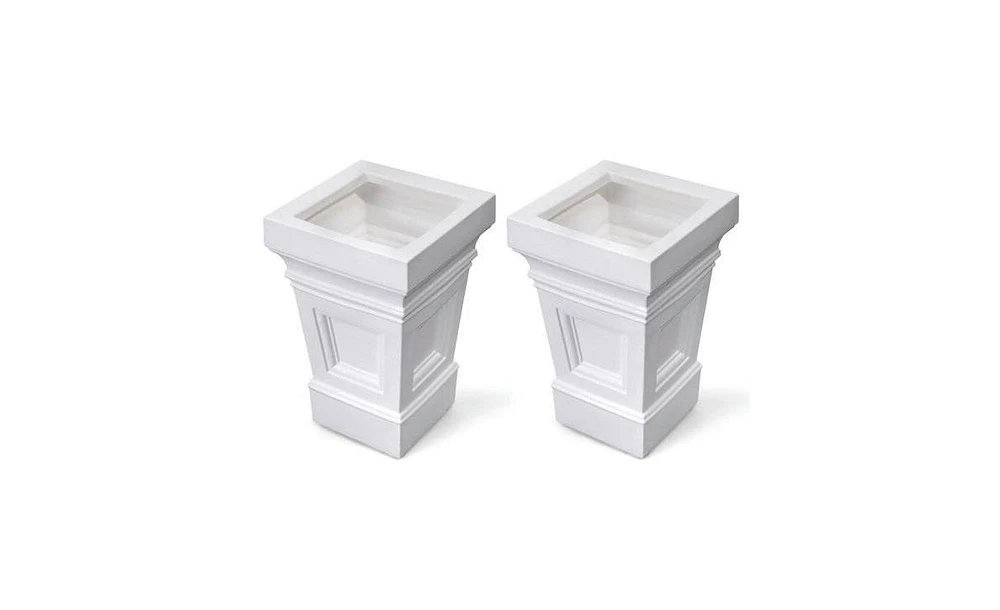 Slickblue Set of 2 - 24 inch High Self Watering Planter Box in Plastic Resin