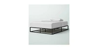 Slickblue Low Profile Modern Metal Wood Slat Platform Bed Frame
