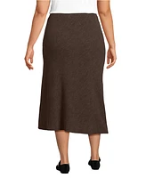 Lands' End Plus Crinkle Midi Skirt