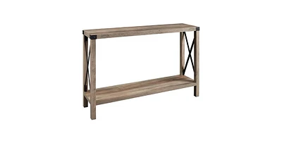 Slickblue Industrial Farmhouse Entryway Table / Console Wood Finish