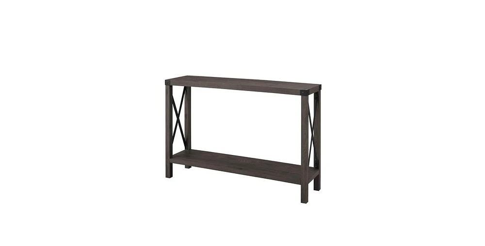 Slickblue Industrial Farmhouse Entryway Table / Console Wood Finish