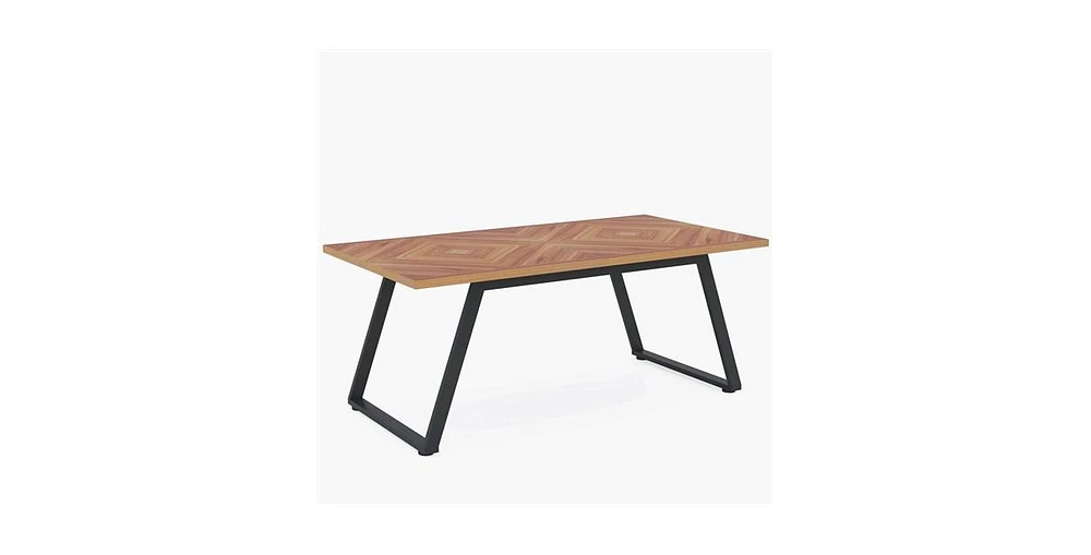 Slickblue Modern Rectangle Dining Table with Wood Finish for Stylish Dining Spaces