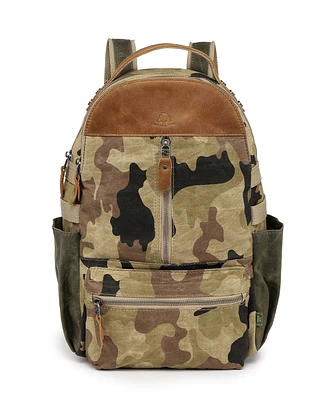 Tsd Brand Mountain Leaf Utility Bee-Wax Canvas Backpack