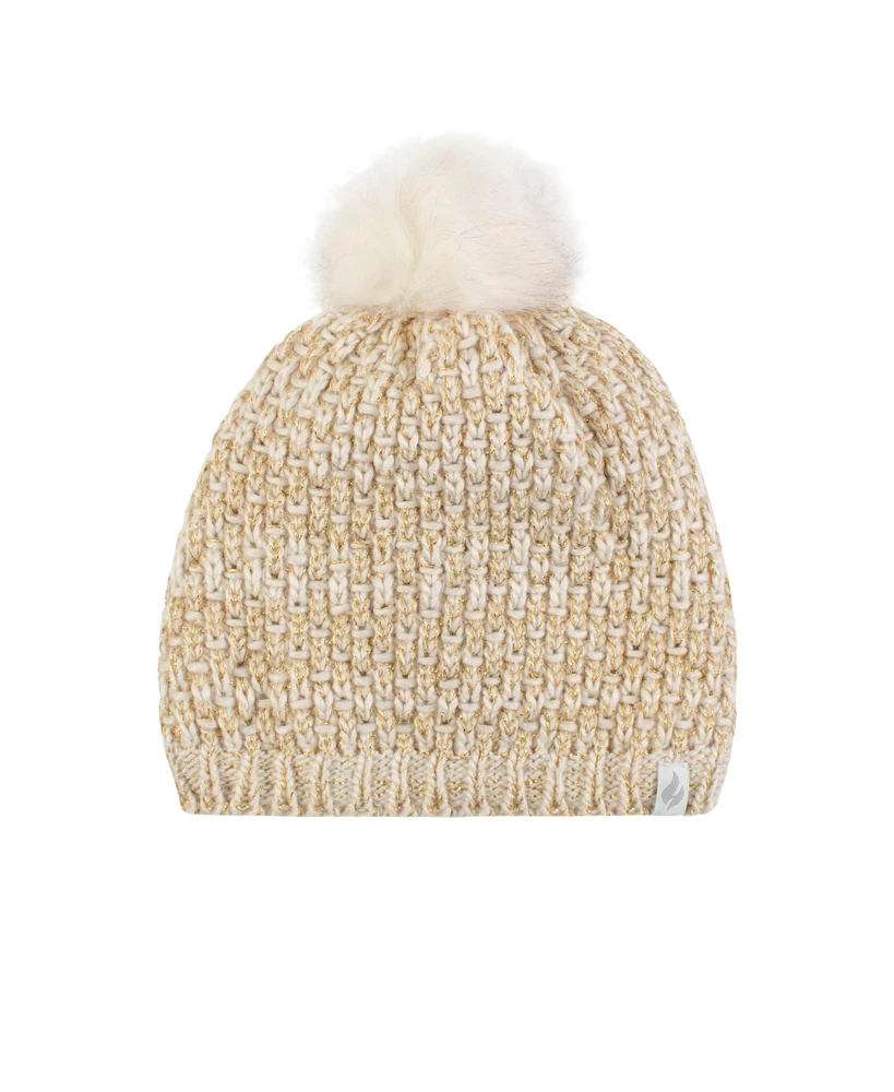 Heat Holders Corsica Basket Weave Pom-Pom Hat