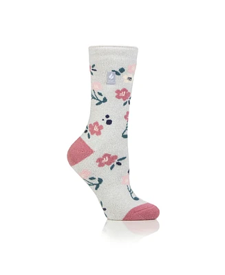 Heat Holders Lite Lanuza Floral Crew Socks