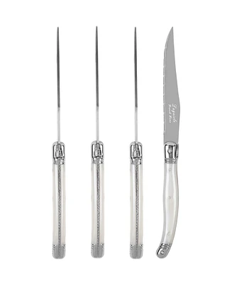 French Home Laguiole Connoisseur 4-Piece Steak Knife Set with Handles