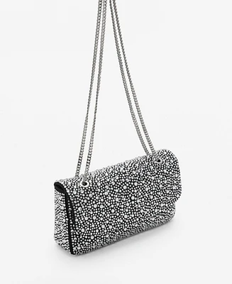 Mango Women's Crystal Flap Bag