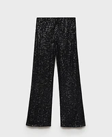 Mango Women's Sequined Palazzo Trousers