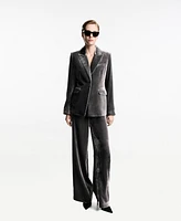 Mango Women's Velvet Suit Trousers