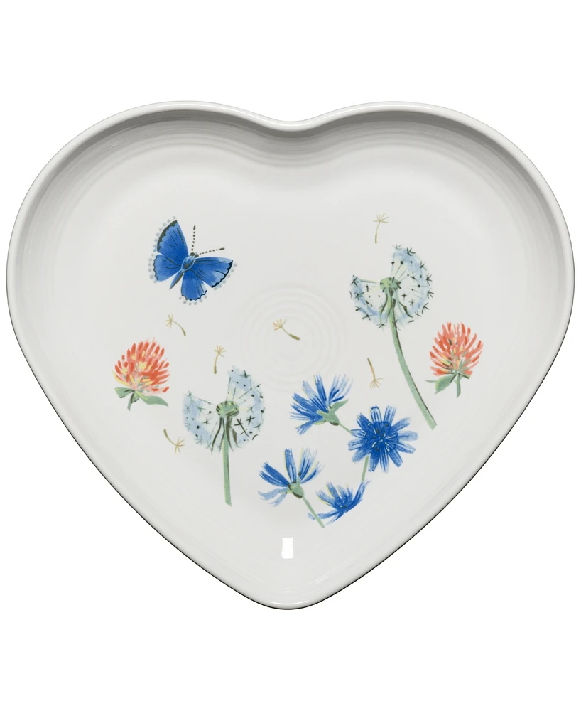 Fiesta Breezy Floral Heart Shaped Plate 9"