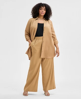I.n.c. International Concepts Plus Pull-On Wide-Leg Pants, Exclusively at Macy's