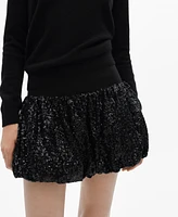 Mango Women's Sequin Balloon Mini-Skirt