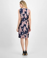 Kasper Women's Floral Jacquard Empire-Seam Sheath Dress