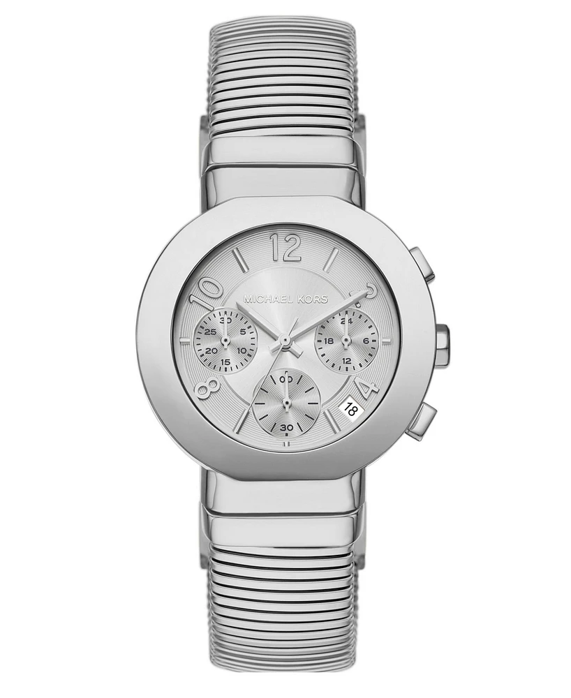 Michael Kors Women's Gramercy Chronograph Silver-Tone Stainless Steel Watch, 36mm