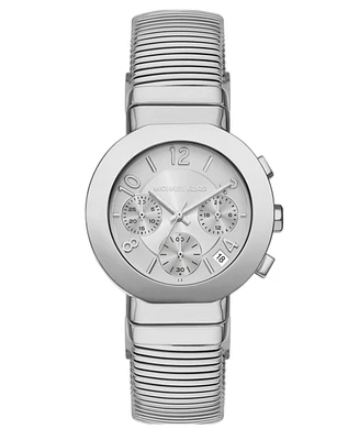Michael Kors Women's Gramercy Chronograph Silver-Tone Stainless Steel Watch, 36mm