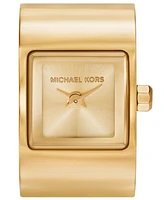 Michael Kors Women's Darrington Two-Hand Gold-Tone Stainless Steel Ring Watch, 13mm