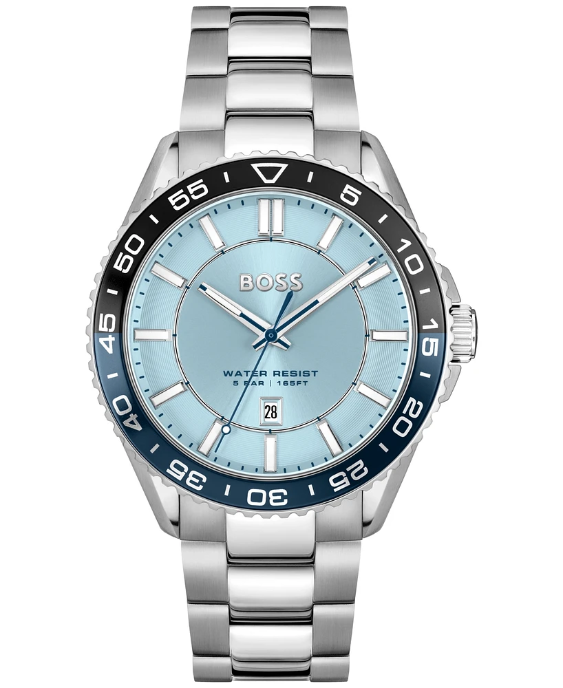 Hugo Boss Men's Runner 3H Silver Stainless Steel Watch