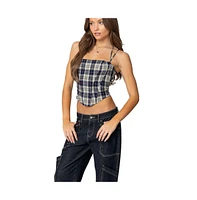 Edikted Women's Leon Plaid Corset