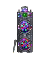 Toptech Edge-210 Bluetooth Speaker, Dual 10" Woofer Disco Light