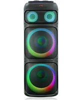 Toptech Boom-2151 Bluetooth Speaker, Dual 15" Woofers, Disco Light