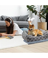 Reserve Checkered Cuddler, Ultra-Soft & Elegant Pet Bed for Dogs & Cats