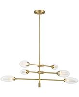 Possini Euro Design Evelyn 33"W Brushed Gold 6-Light Led Sputnik Chandelier