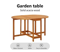 Patio Table 51.1"x35.4"x28.3" Solid Acacia Wood