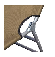 vidaXL Foldable Sunlounger with Head Cushion Adjustable Backrest Taupe