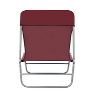 vidaXL Folding Sun Loungers 2 pcs Steel and Fabric Red