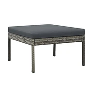 vidaXL 3 Piece Patio Lounge Set with Cushions Poly Rattan Gray