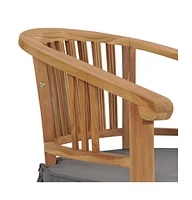 vidaXL Patio Chairs with Cushions 2 pcs Solid Teak Wood