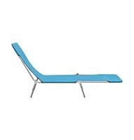 vidaXL Folding Sun Loungers 2 pcs Steel and Fabric Blue