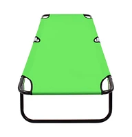 vidaXL Folding Sun Lounger Steel Green