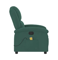 vidaXL Massage Recliner Chair Dark Green Velvet