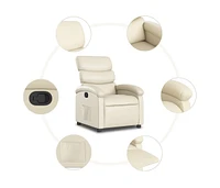 Recliner Chair Cream Faux Leather