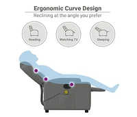Massage Recliner Chair Dark Gray Fabric