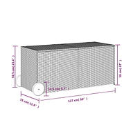 vidaXL Garden Storage Box with Wheels 74.8 Gal Poly Rattan