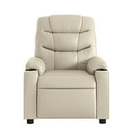 vidaXL Massage Recliner Chair Cream Faux Leather