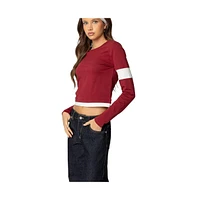 Edikted Women's Paula Layered Long Sleeve T Shirt