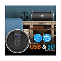 Pyle Portable Bluetooth Speaker with Fm Radio, MP3, Usb & Micro Sd Support, Rechargeable Battery