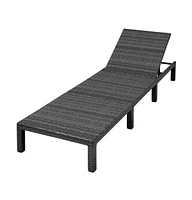 vidaXL Sun Lounger with Cushion Poly Rattan