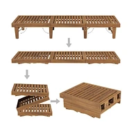 vidaXL Folding Sun Lounger Solid Acacia Wood