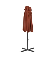 vidaXL Garden Parasol with Aluminum Pole 181.1"x106.3" Terracotta