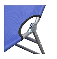 vidaXL Folding Sun Lounger Powder-coated Steel Blue