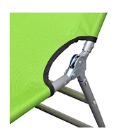 vidaXL Folding Sun Lounger Powder-coated Steel Apple Green