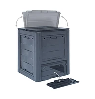 vidaXL Garden Composter Gray 23.6"x23.6"x28.7" 68.7 gal