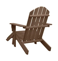 Patio Chair with Ottoman Wood Brown