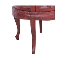 Vitrine Cabinet Brown 19.7"x19.7"x29.9" Solid Mahogany Wood