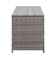 Patio Storage Box Gray 47.2"x19.7"x23.6" Poly Rattan