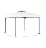 Gazebo 118.1"x118.1" Cream Aluminum